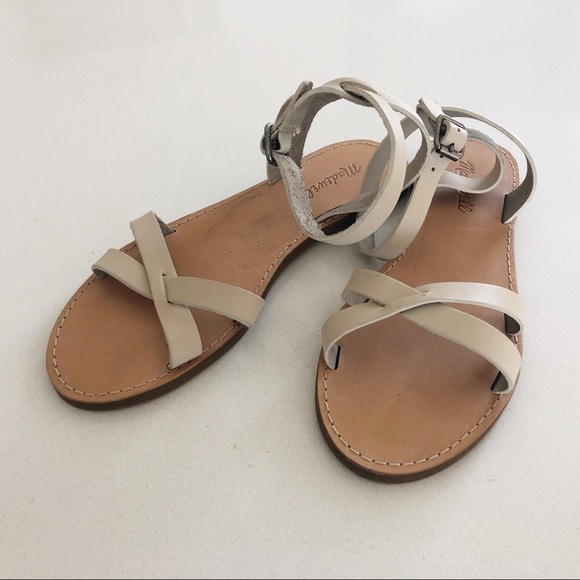 Madewell Boardwalk Sandals Tan Ankle Strap Size 8 - Picture 4 of 5